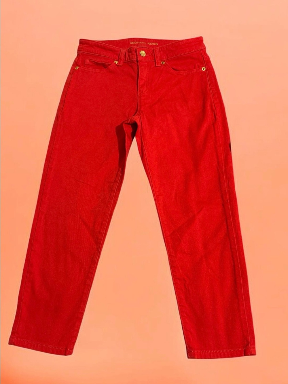 Michael Kors Red Straight Leg Denim Jeans Women's Size 4